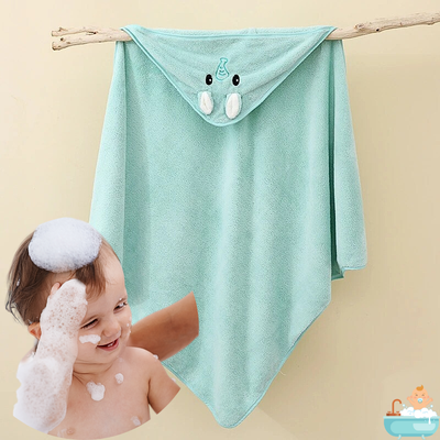 cape-de-bain-bebe-verte-mousse