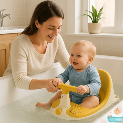 assise-de-bain-bebe-jaune-maman-brune