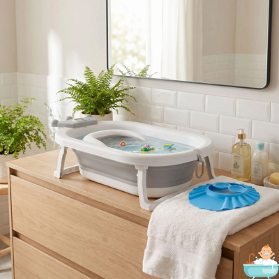 baignoire-bebe-avec-siege-casquette