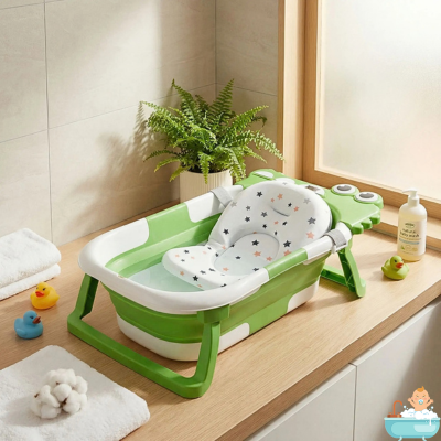 baignoire-bebe-pliante-verte-jolie