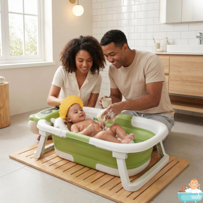 baignoire-siege-bebe-verte-parents-metisses