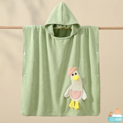 cape-de-bain-bebe-canard-verte