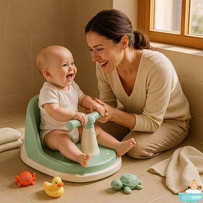 siege-bain-bebe-maman-vert