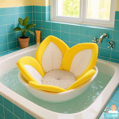 siege-bebe-pour-le-bain-jaune-beau