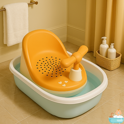 siege-de-bain-bebe-jaune-baignoire